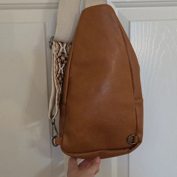 Sam and Hadley Crossbody Sling Bag with Patterned Strap - Picture 8 of 10